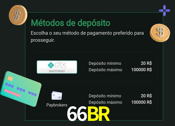 O cassino 66BRbet oferece uma grande variedade de métodos de pagamento